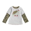 Mud Pie Baby Boys' Dino Camo Christmas Tee, Dinosaur, 12-18