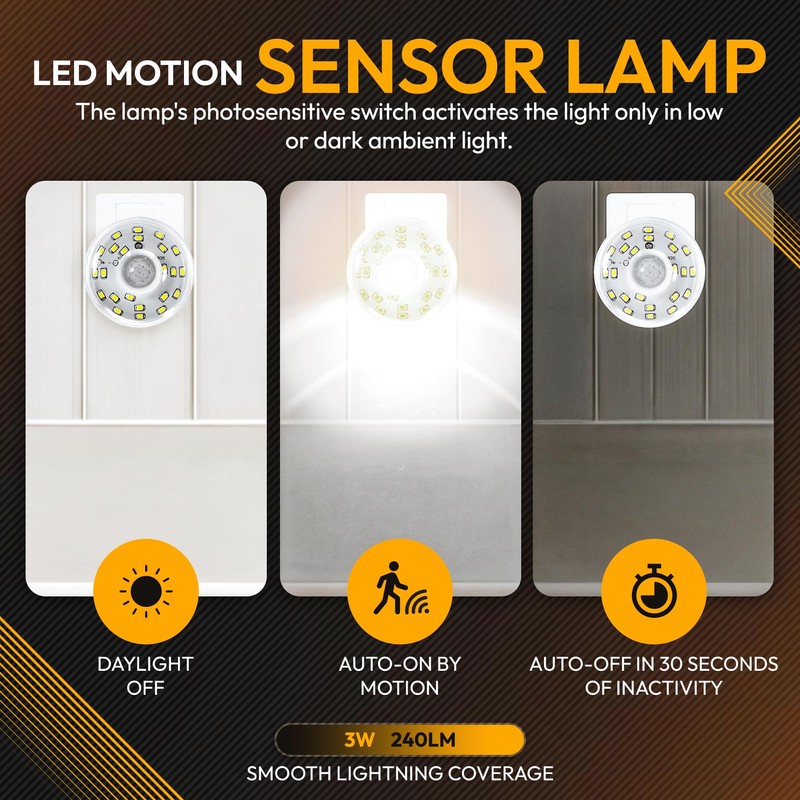 ShopN5 LED Motion-Activated Directional Rotating Flexible Sensor Dusk to Dawn