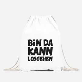 MoonWorks Funny Gym Bag with Saying Bin da kann losgehen
