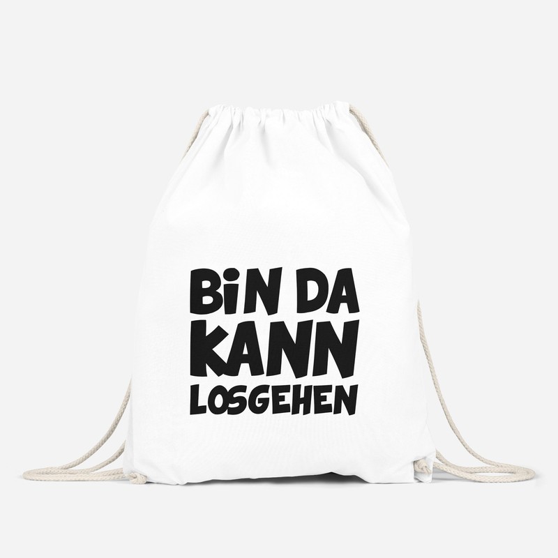 MoonWorks Funny Gym Bag with Saying Bin da kann losgehen