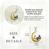 KQF Cat Necklace for Women Sterling Silver Moon Pendant Necklace