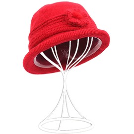 ZffXH Women 1920s Vintage Hats, Red Winter Autumn Wool Knit Beanie Skull Hat, Ladies Vintage Cloche Hats, Fancet Wool Bucket Snug Bowler Baseball Hat, Formal Church Hat, Beret Fleece Floppy Cap