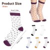 Hariendny 5 Pairs See-Through Socks Colorful Striped Dot Ultra-Thin Glass