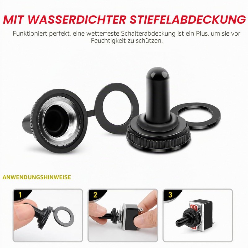 Gebildet Toggle Switch 10A/12VDC, 6A/24VDC, ON/OFF Rocker Switch, SPST 2-pin