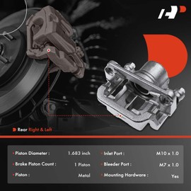 A-Premium Disc Brake Caliper Assembly with Bracket Compatible with Select Suzuki Models - Grand Vitara 2009-2013 L4 2.4L, 2009-2010 V6 3.2L - Rear Driver and Passenger Side, 2-PC Set