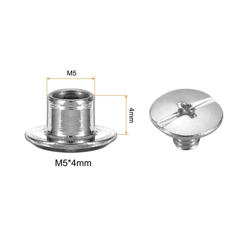 sourcing map 50set M5 x 4mm Chicago Screw Metal Phillips