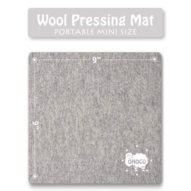 OHOCO Wool Pressing Mat for Quilting - 9" x 9" Portable Travel Size Felt Ironing Pad 1/2" Thick, 100% New Zealand Wool for Ironing, Sewing, Cutting on Ironing Board, Tabletop, Dryer, Countertop