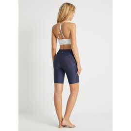 Baleaf - Pantalones cortos de natación de cintura alta para mujer, 3 pulgadas, 6 pulgadas, con control de abdomen, pantalones cortos modestos para tabla, UPF 50+, marino, Large