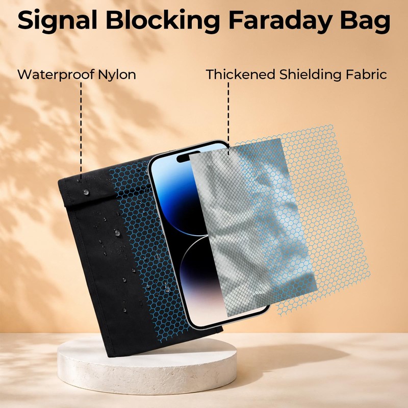 LOYDBDT Faraday Bags for Phones, Signal Blocking Pouch, Waterproof Faraday