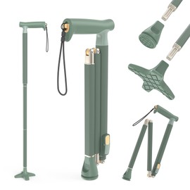 Michael Graves Quick Fold Walking Cane for Men and Women - Foldable Walking Stick for Stability and Style - Collapsible Folding Cane - Walking Sticks for Seniors & Adults