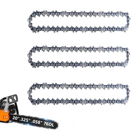3PCS 20 Inch Chainsaw Chain .325" Pitch .058" Gauge 76 Drive Links