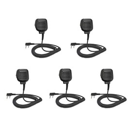 5 Pack KMC-45D KMC-45 Heavy Duty Military Spec Speaker Microphone with Earpiece Jack Compatible for NX220 NX240 NX340 NX-1200 NX-1300 TK-208 TK-240 TK-250 TK-255 TK-260 TK-270 TK-278 Radio KMC-21