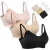 HOFISH Maternity Nursing Bras Seamless 3 Pack Sleep Bralette for