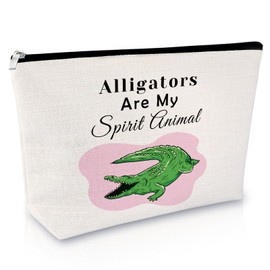 Alligator Gift Makeup Bag Alligator Lovers Gift Alligators Themed Gifts for Women Travel Cosmetic Bag Animal Lovers Gifts Friendship Birthday Present for Women Friends Christmas Birthday Present