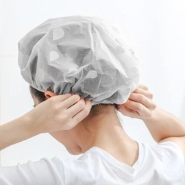 Water drop shower cap hair protection waterproof hair cap / 물방울 샤워캡 헤어보호 방수 헤어캡