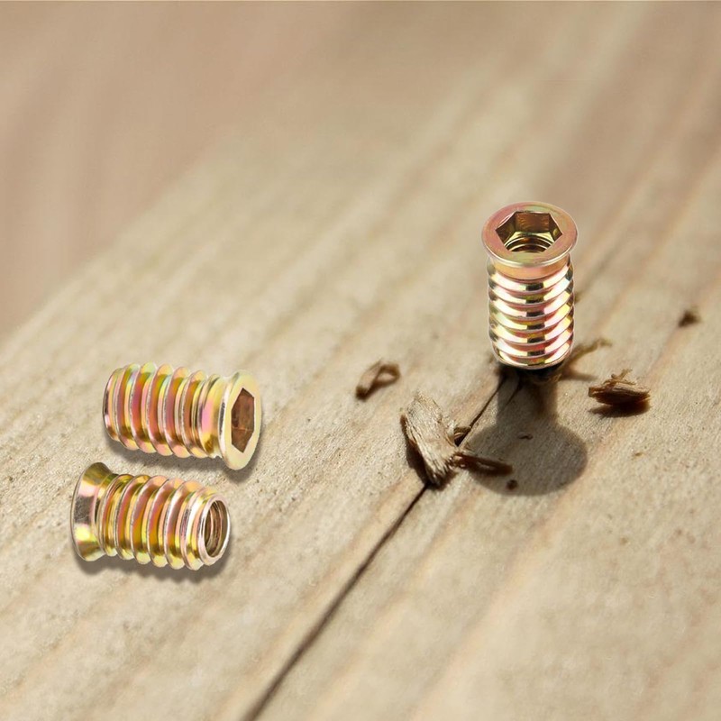 Wjelet 20PCS Threaded Inserts Nuts M5x10mm Hex Drive Head Nuts