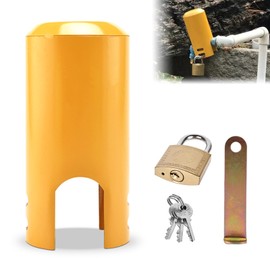 Tap Lock for Outdoor Use, Tap Lock, Outdoor Tap Lock, The Faucetlock, Tap Lock System, Tap Protective Cover, Anti-Theft Lock for Outdoors, Kitchens (Yellow)