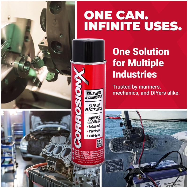 CorrosionX Rust Inhibitor, Industrial-Strength Dielectric Corrosion Prevention, Lubricant & Penetrant