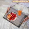 SXNOWS Wood Serving Tray with 2 Sets of Handles,Large Ottoman