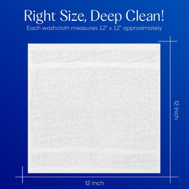 Linteum Textile Supply Bulk Polycotton Cleaning Washcloth Rags Pack of 60 (12x12 Inches) White Polycotton Washcloth Rags, Multipurpose Rags for Cleaning, Auto Detailing or Commercial use