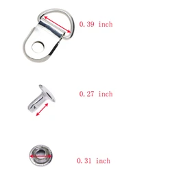 ONLYKXY 50 Pieces Shoe Boot Lace Hooks Buckle Rivets Loop Ring with Rivets, Shoe Boot Buckle, Silver, 0.4inch