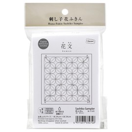 Olympus H-1141 Sashiko Flower Dish Towel Cloth Pack, Flower Buns (White)