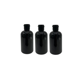 Natural Farms 4 oz Black Boston BPA FREE Bottles - 3 Pack Empty Refillable Containers - Essential Oils Cleaning Products - Aromatherapy | Black Snap Cap - Made in the USA