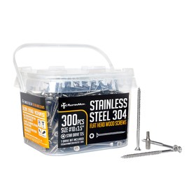 FM FastenMon #10x3-1/2 Stainless Steel Deck Screws, 304 Grade, 300 PCS, T25 Star Drive Bit, Ideal for Outdoor Wood Projects, Fences, Benches, Picnic Tables, and Decks, Bulk Box