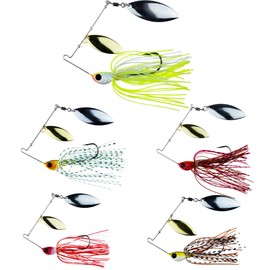 Spinnerbait Fishing Lures,Hard Metal Jig Spinner Baits,Gold & Silver Double Willow Sequins,Bass Fishing Lure,2/3oz