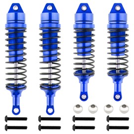 GDOOL Front & Rear All Metal Aluminum Alloy Shock Absorber for 1/10 Slash 4x4 Hoss Rustler Stampede Bandit VXL Nitro Shocks Parts Replace of 5862 3760 3762 SLA014 (4-Pack) (Dark Blue)