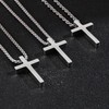 Silver Cross Necklace for Men，Mens Cross Necklaces with 2.5mm Stainless