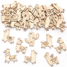 Baker Ross Wooden llamas for crafts, pack of 100, craft decorations for children and adults (FC402)