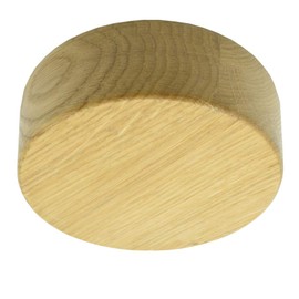 Distribution Box Wood Oak Diameter 85 x 28 mm, Distribution Canopy, Surface-Mounted Box, Connection Box, Ceiling Socket, Real Wood with Accessories