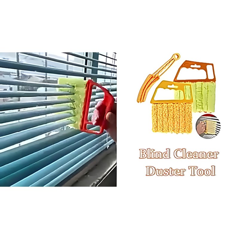 Fensterrollo Reinigungsbürsten 2er Set Gelb Orange Grün (Orange)