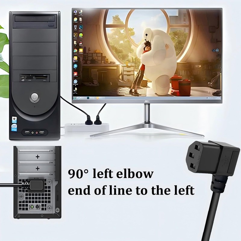 1.5M Australian Power Cord with 90 Degree Left Angle IEC