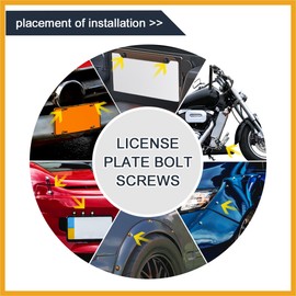 Partuto 8pcs M6x1.0 Motorcycle License Plate Frame Screw Bolts Cap Fasteners Red Replacement