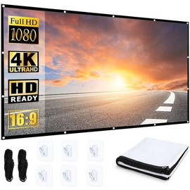 AndThere Outdoor Projector Screen Garden Portable Projector Screen Indoor Outdoor Cinema Projector Screen Foldable 16:9 HD Projection Screen Outdoor Movie Bedroom Home TV Projector Screen 84 inch