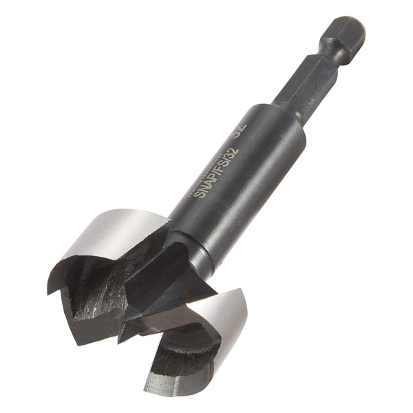 Trend Snappy 32mm Carbon Steel Forstner Bit for Drilling in Softwood & Hardwood, Quick Release System, SNAP/FS/32