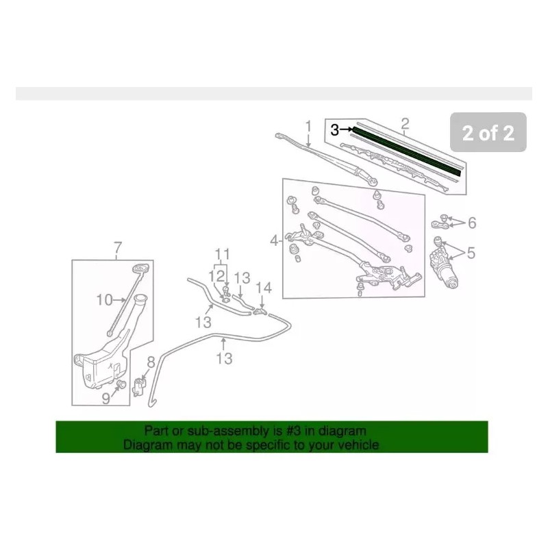 Unbranded Honda replacement Wiper Blade Refill 76622-S30-003