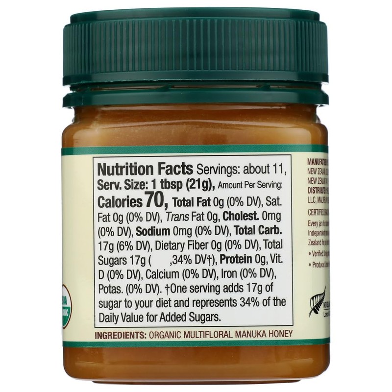 WEDDERSPOON Organic Raw Manuka Honey MGO 50, 8.8 OZ