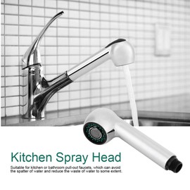 Haosie Pull Out Sink Sprayer Head Replacement, Kitchen Sink Faucet Sprayer Head, Pull Down Tap Nozzle Spout High Flow Shower Head Chrome Part Hot for Personal Hygiene, G1/2 or 13/16 In Male Connector
