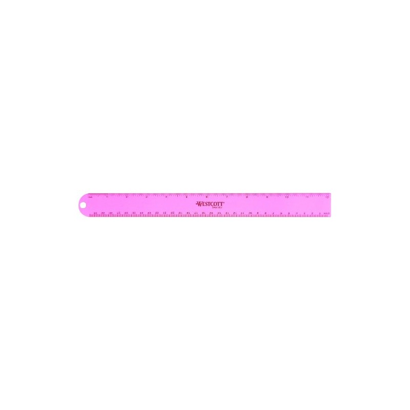 Westcott Anodized Aluminum Ruler, 12", Color Varies (14174)