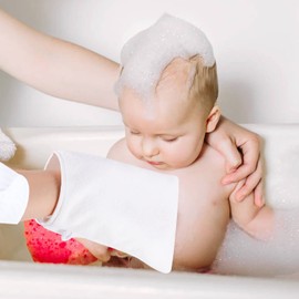 6 Pack Microfibre Body Wash Mitts, 15x21 CM Flannels Face Mitts Face Cleansing Mitts Terry Cloth Makeup Remover Gloves for Bath SPA(White, Black, Grey)