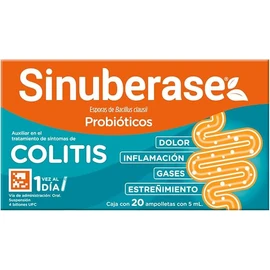 Sinuberase Probiotic Suspension with Bacillus Clausii, 4 Billion CFU, 20 Ampoules