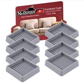 Furniture Coasters,8 Pcs 2” Furniture Caster Cups - Non Slip Furniture Pads Hardwoods Floors - Non Skid Furniture Grippers, Rubber Furniture Feet, Anti Slide Floor Protector for Bed Couch Stoppers