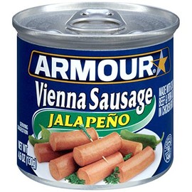 Armour Star Vienna Sausage, Jalapeno Flavored, Canned Sausage, 4.6 OZ (Pack of 24)