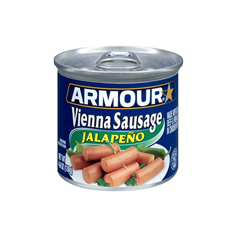 Armour Star Vienna Sausage, Jalapeno Flavored, Canned Sausage, 4.6 OZ