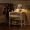 GRUSIGN Nightstand with Drawers and Storage Shelf - Large Nightstands