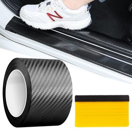 Car Door Sill Protector 7 cm x 10 m Car Door Sill Strips Carbon Fibre Sticker Car Protective Film Universal Car Door Sill Protector Car Door Sill Protector for Car Door Edge Protection
