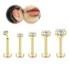 ZS 16G/18G Lip Labret Studs, Stainless Steel Internally Threaded Jewelry